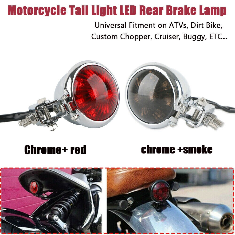 Motorfiets Led Achterlicht Brake Achterlicht Stop Light Lamp Voor Harley Bobber Verstelbare Beugel