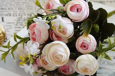 purple light green pink Blue Ivory Yellow wedding flower wedding bouquet: pink