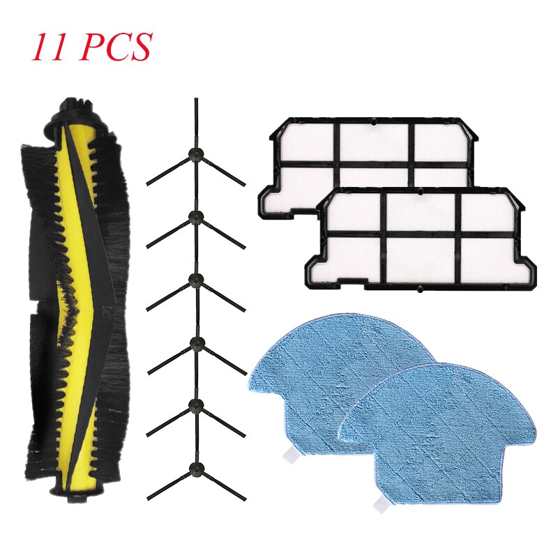 Mop Cloth Main Brush HEPA Filter Side Brush for ilife V7 V7S Pro Plus Robot Vacuum Cleaner Replacement Accessories: ILF021