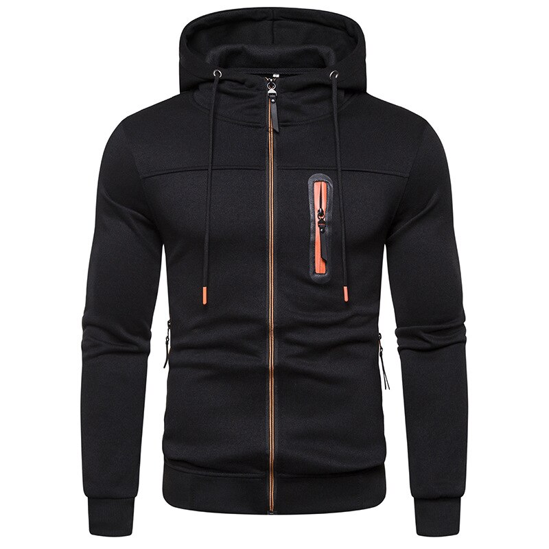 Hoodies jaqueta homem zip up com capuz cardigan sweatshirts jogging homme hip hop streetwear moletom com capuz: Khaki / Asian Size M