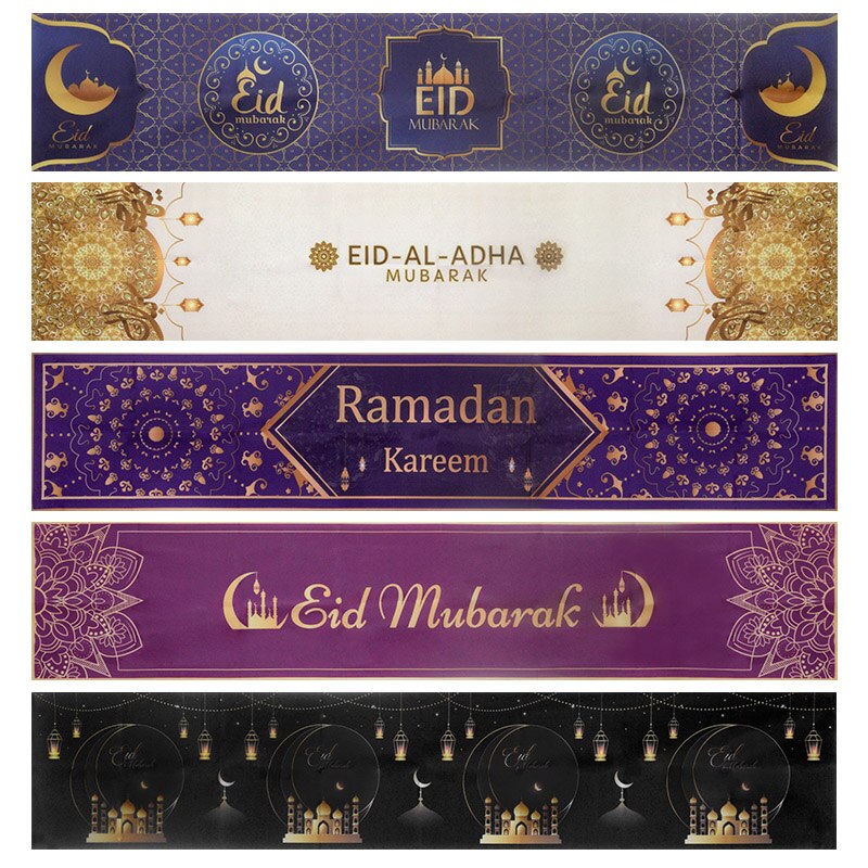 Eid Mubarak Tafelloper Tafelkleed Ramadan Kareem Eid Al-Fitr Decoratieve Tafelkleed Cover Voor Thuis Islamitische Mubarak Party decor