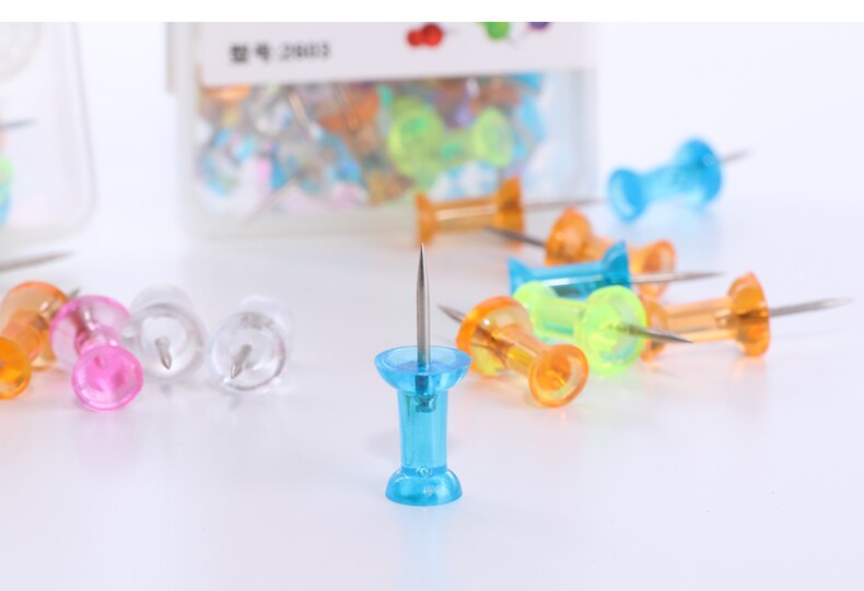 metal multicolor Drawing pins Transparent color thumbtack 50pcs