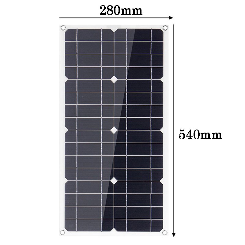 Panel Solar de 50W con salida USB Dual, células solares Poly, controlador de 10/20/30/40/50A para cargador de batería de 12V, resistente al agua