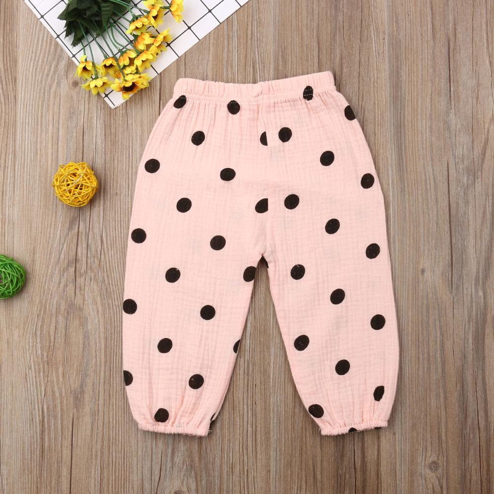 Peuter Kids Baby Boy Meisjes Lange Harem Katoen Linnen Broek Broek Leggings Blommers Kleding Soft Comfy Ploka Stippen Wortel