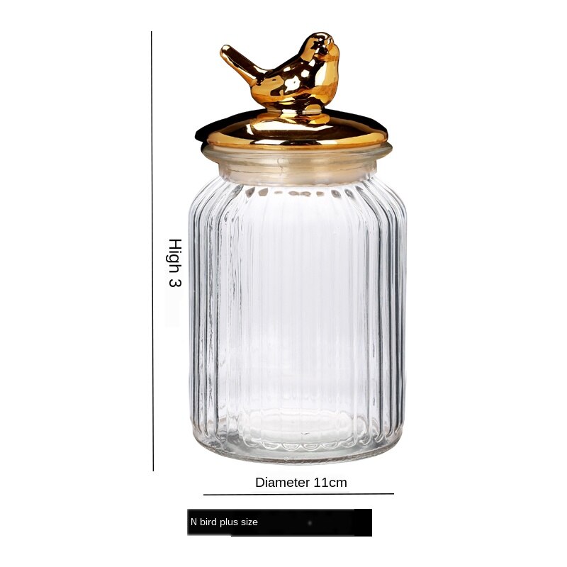 Réservoir de stockage scellé plaqué or de style européen, pot de lait en poudre pour bébé, matériau en verre, caddie à thé, café, boîte de rangement, ZL866: Colour 14
