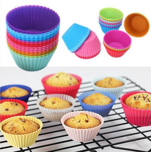 6 Stuks Kerst Ronde Vormige Silicon Cake Bakken Mallen Chocolade Jelly Mold Silicon Cupcake Liners Pan Muffin Cup voor Oven