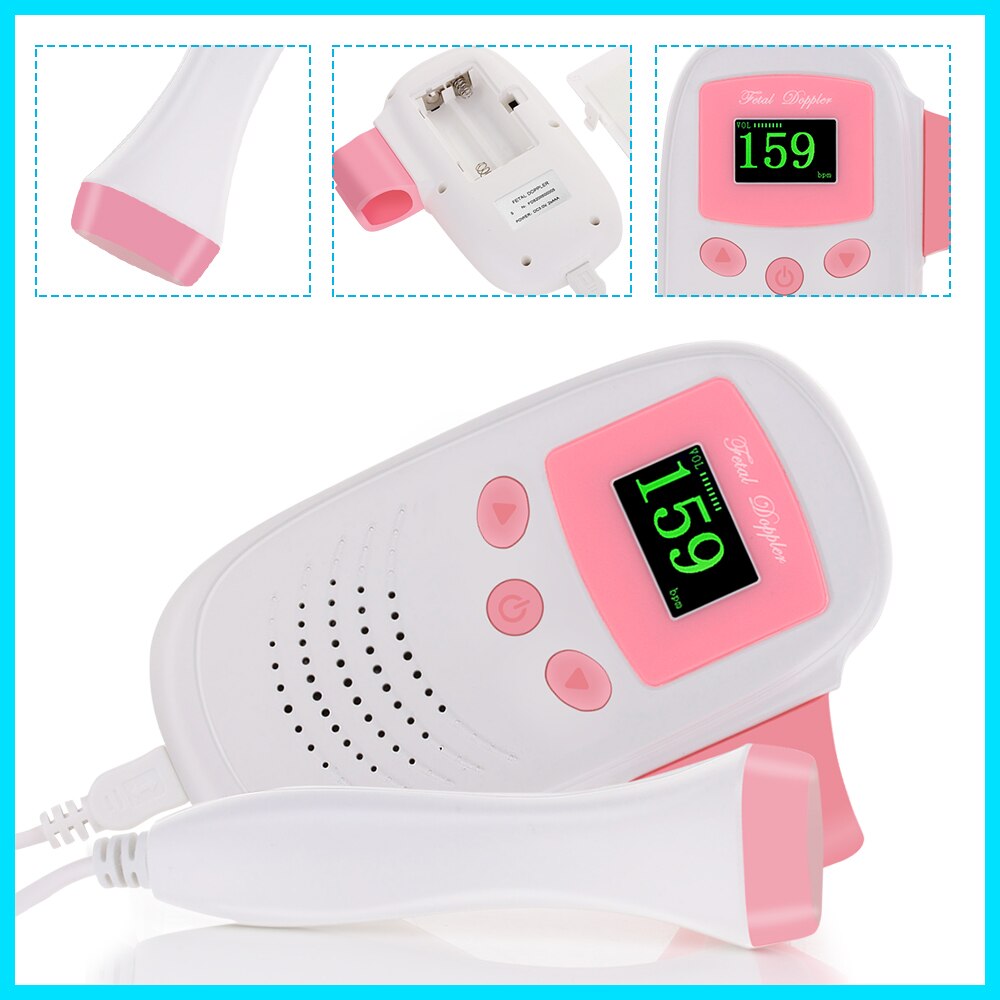 RZ Doppler fetal heart rate monitor pocket Fetal Doppler ultrasound RZ-100S9 ultrasonido doppler fetal heartbeat