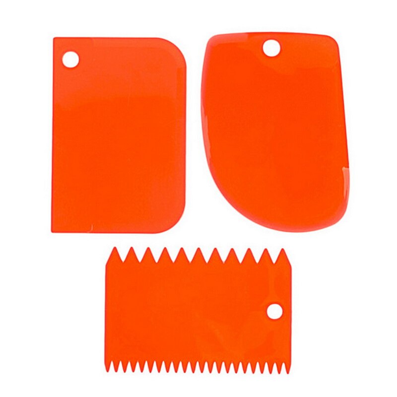 3 stuks/set taart schraper fondant schraper taartdecoratie effen glad gekarteld doorzichtige kommen glad glazuur veelzijdige functie tool
