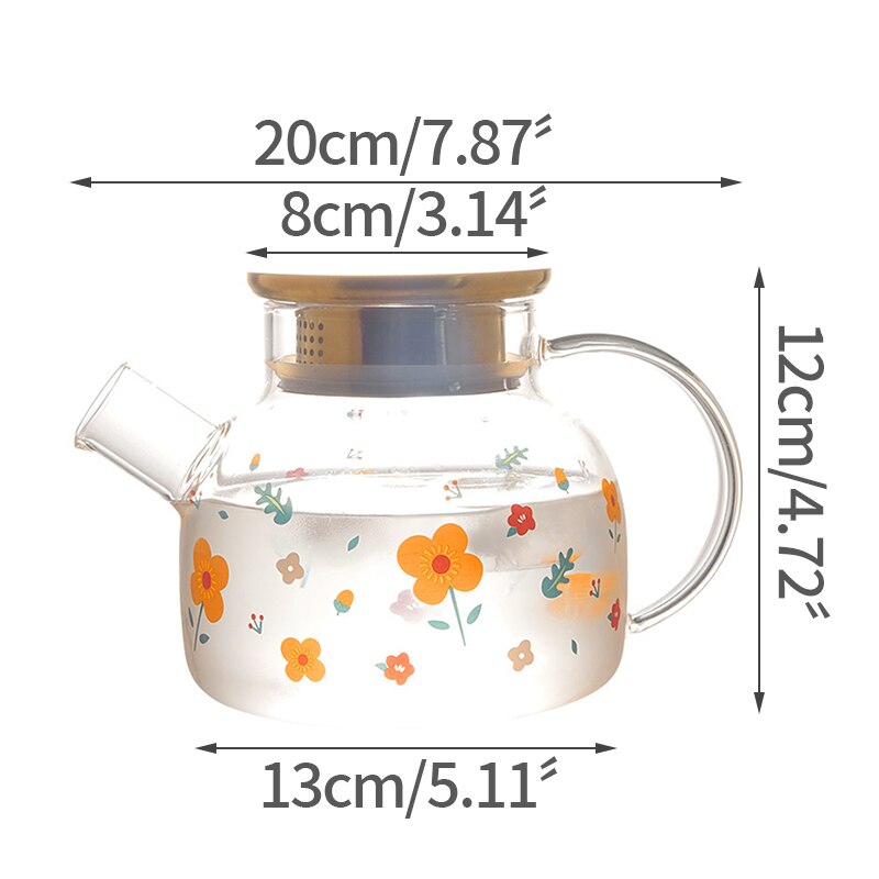 Botella de agua fría de cristal, jarra de agua fría, cubierta de bote de agua, utensilios de cocina para fruta, zumo, flor, té, fruta, cocina: S