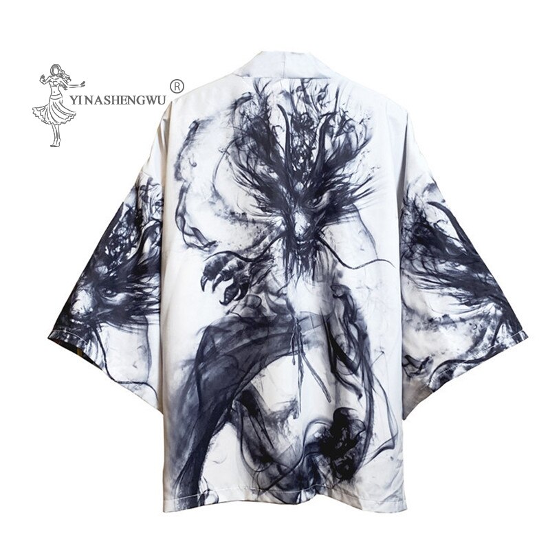 Japanse Yukata Stijl Kimono Kostuum Tops Mannen Vrouwen Jas Unisex Harajuku Samurai Japan Traditionele Haori Vest Kleding