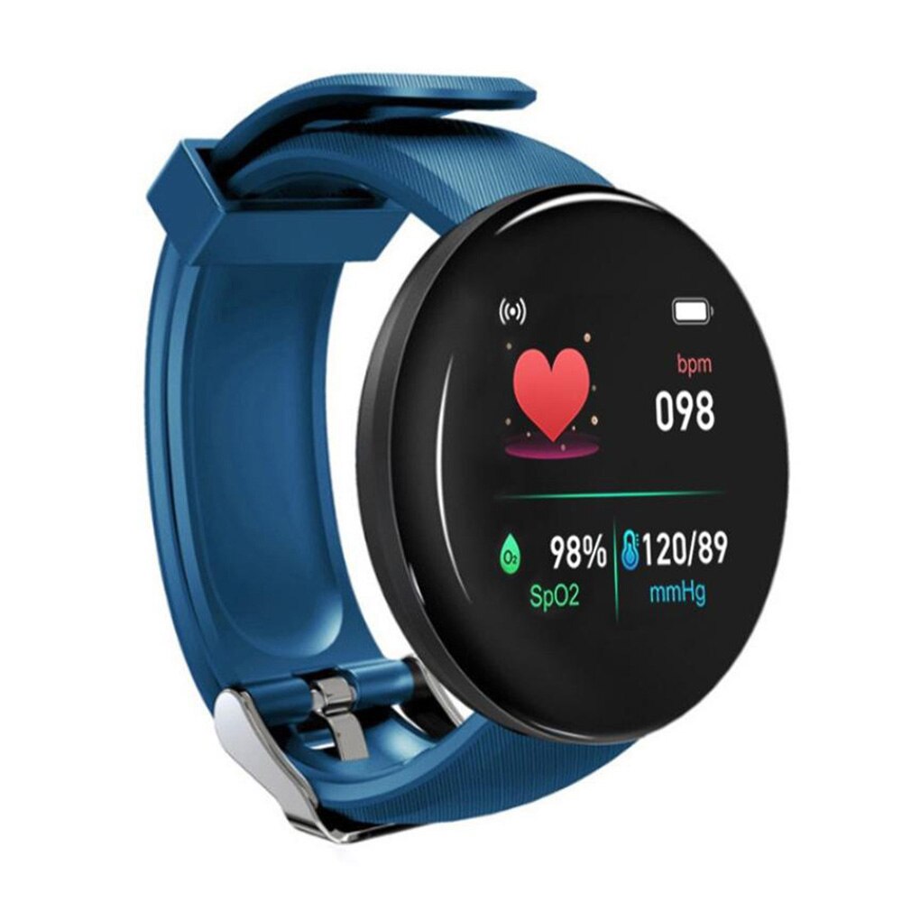 D18 smartwatches für damen und herren mit blutdruck- und herzfrequenzmessung, sport-tracker,  d18s smartwatches im 2er-pack , 116  d13  m3 m4 m6 m5: Blau