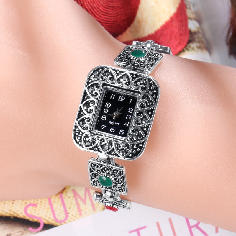 À la argent 925 Bracelet montre pour femmes bijoux personnalité cristal résine filles couleur Bracelet dame Quartz montre accessoires