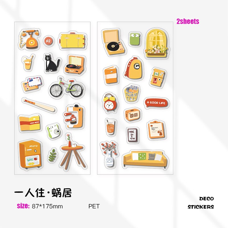 One Person Live Series stickers DIY scrapbooking journal base collage mobile diary happy plan decoration stickers: D  2sheets 1bag