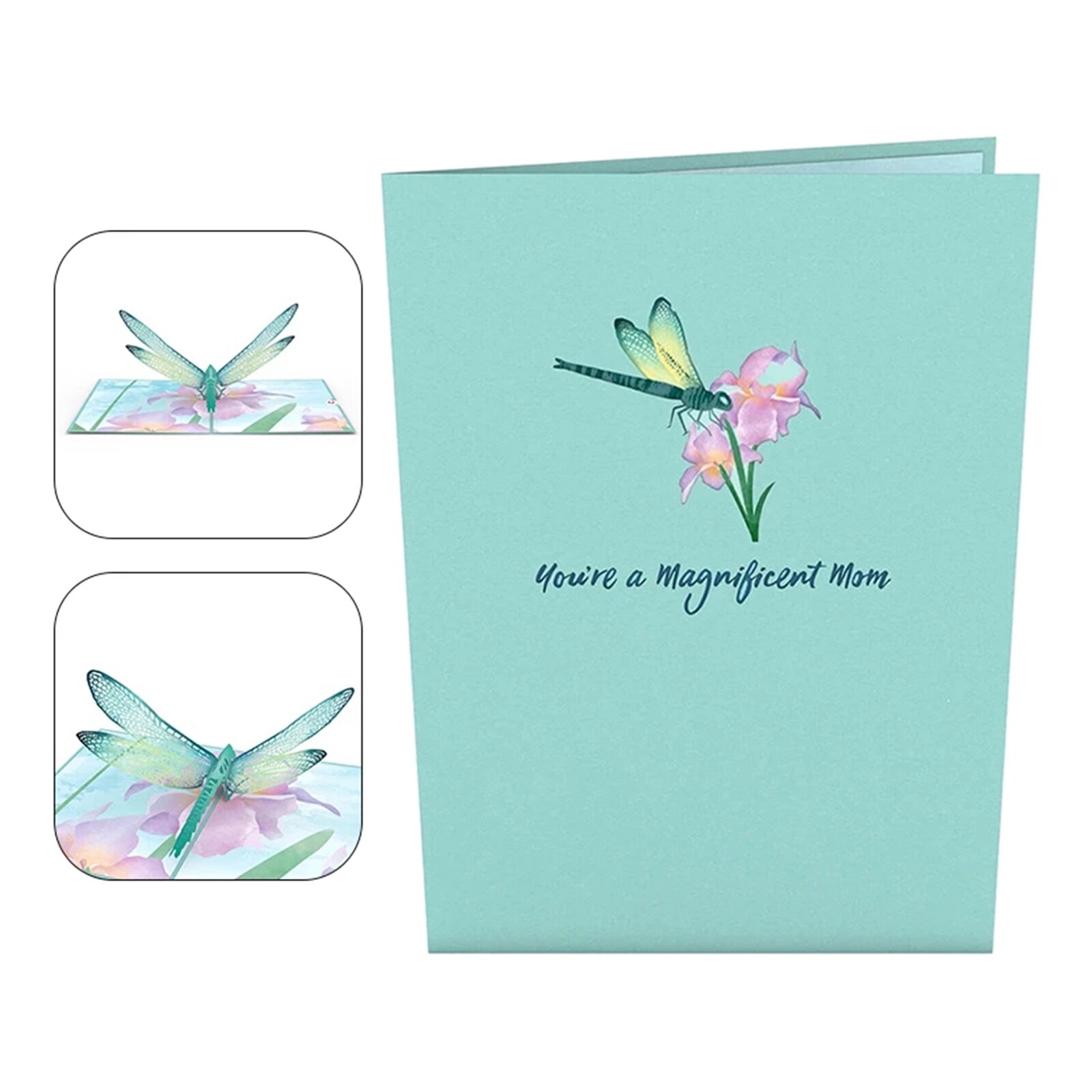 1pc 3D Dragonfly Up Greeting Card Get Well Wedding Invitation