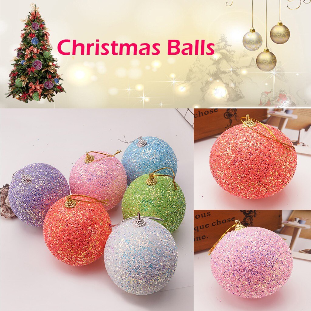 La palla di natale rotonda brilla con decorazioni natalizie per le palle di decorazioni per alberi di natale per feste di famiglia di natale