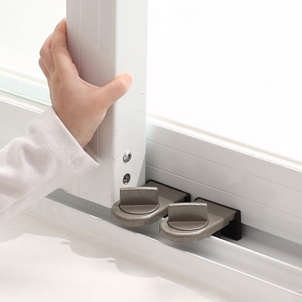 Safty Locks on Windows Adjustable Security Door latch Mobile Window Insurance Lock Anti-theft Protection Lock Window Stoppers