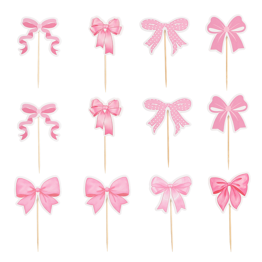 Skinnende rosa sløyfe bursdagsbanner sløyfe spiral kaketopper fotoramme flagg jente bursdag babyshower bryllupsfest dekorasjon: Lysegrønn