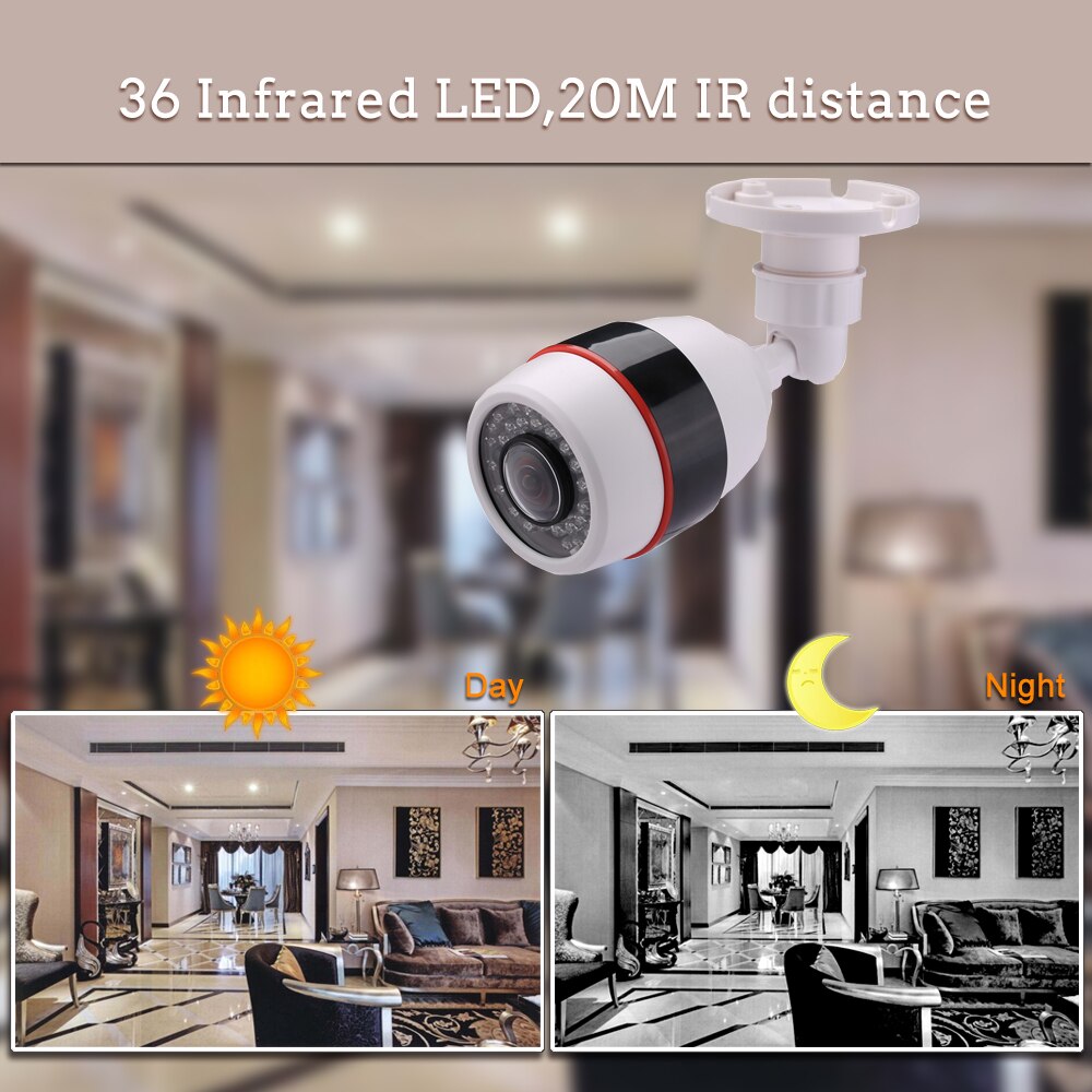 Hamrolte 720P/960P/1080P 5MP 1.7MM Fisheye Lens 180Degree Panoramic AHD Camera Night Vision Waterproof Outdoor Bullet Camera