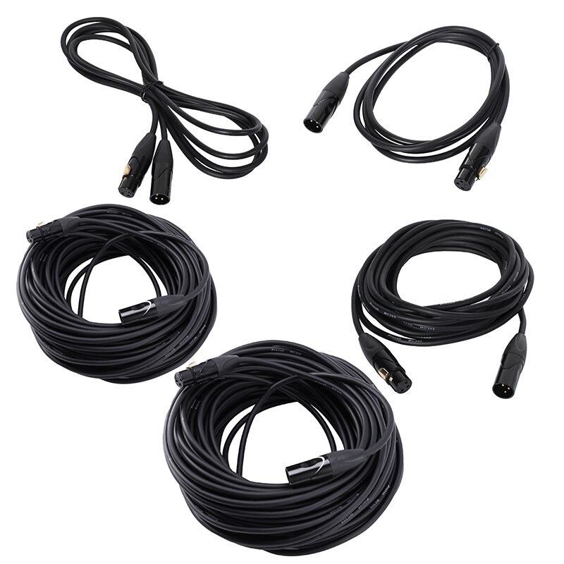 3 Pin XLR Male to Female Microphone Extension Cable Audio Extension Cables Cord Wire Line Black for Microphone