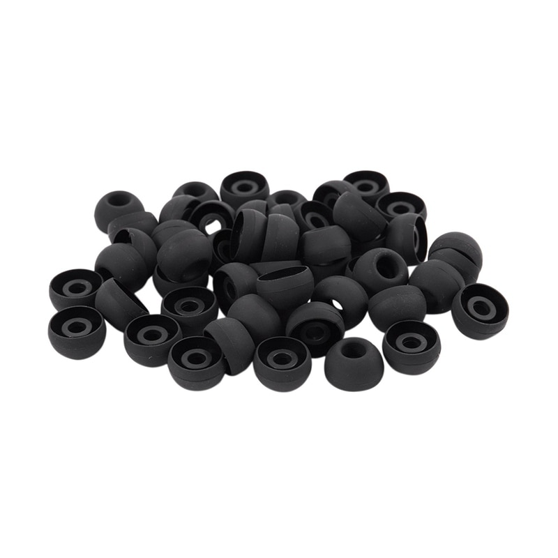 50 Pcs Black Earbuds Earpiece In Ear Buds Tip Cover Replacement: Default Title