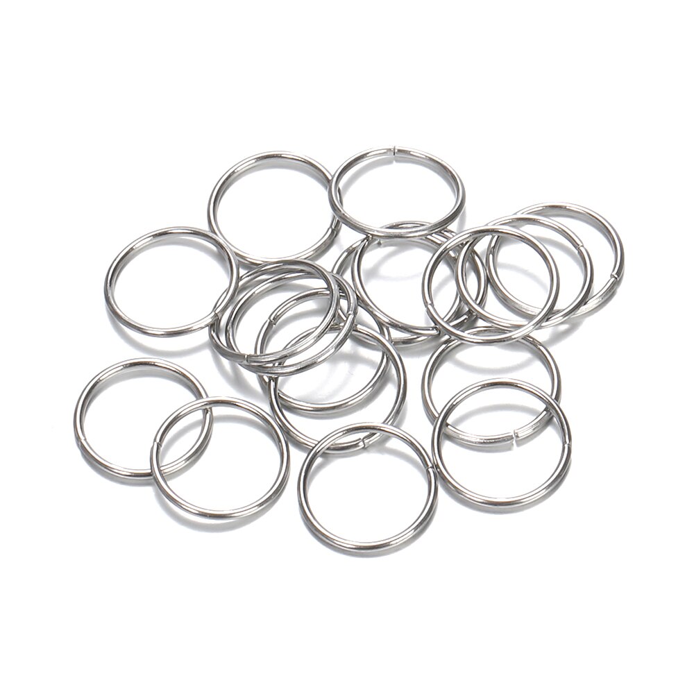 200 sztuk 100 sztuk ze stali nierdzewnej Jump pierścień 3-15mm pozłacane dzielone pierścienie do tworzenia biżuterii złącza łańcuchowe DIY akcesoria: 14mm Steel
