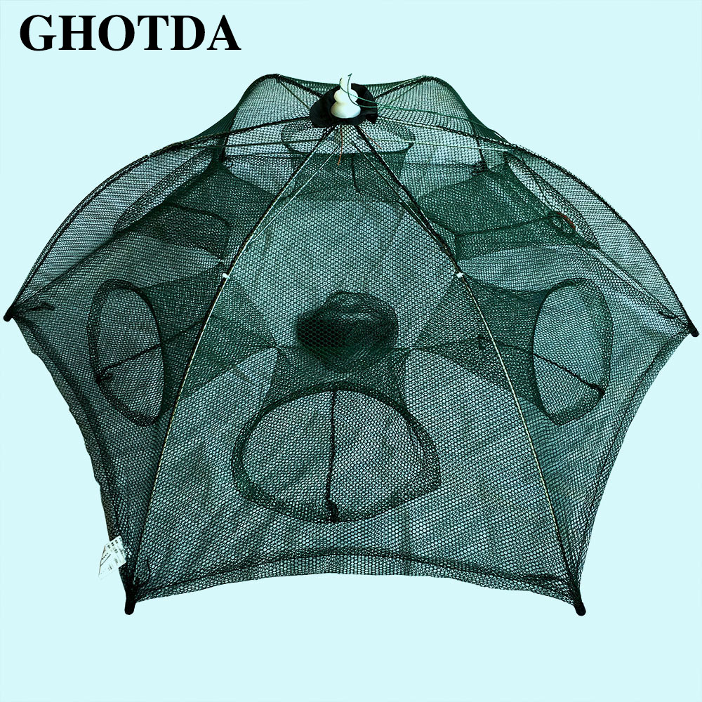 Folding Fishing Net Crawfish Fishing Network Shrimp Cast Dip Mesh Fish Trap