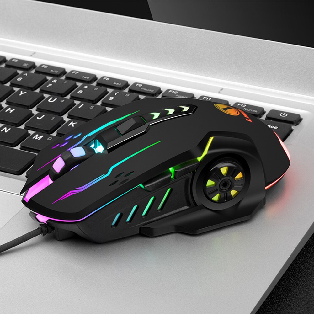 V7 – souris de jeu filaire USB, 3600dpi, 6 boutons, rétroéclairée, colorée, LED, pour ordinateur portable et Gamer