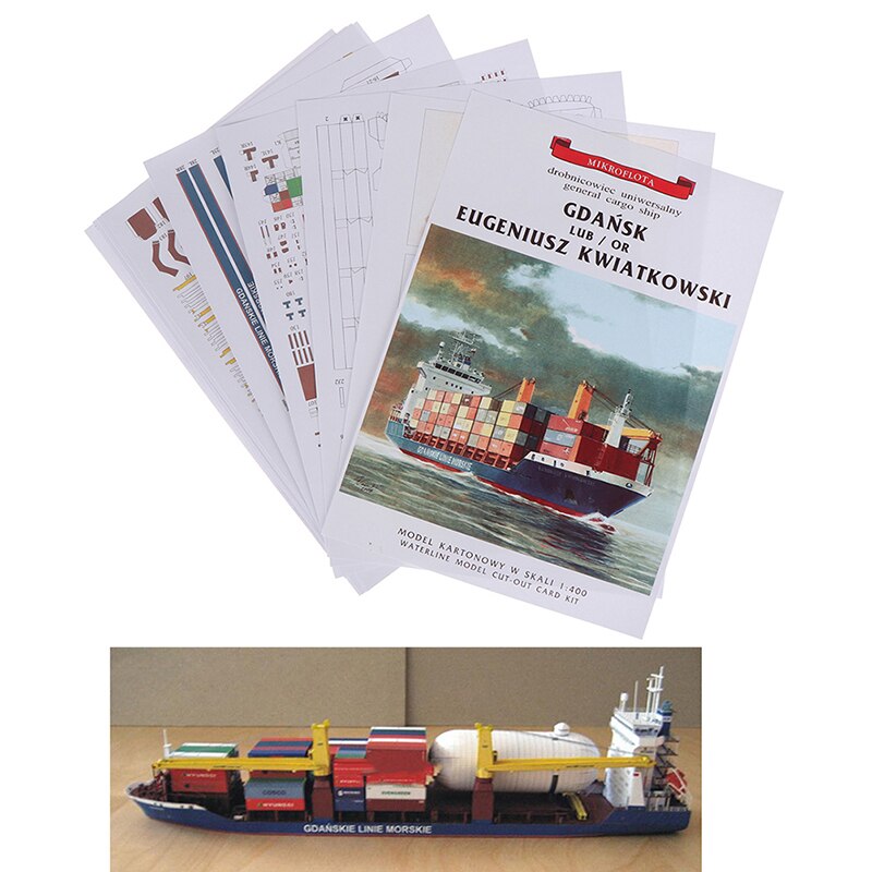 1:400 Gdansk Cargo Ship DIY Handcraft 3D Paper Card Model Sets