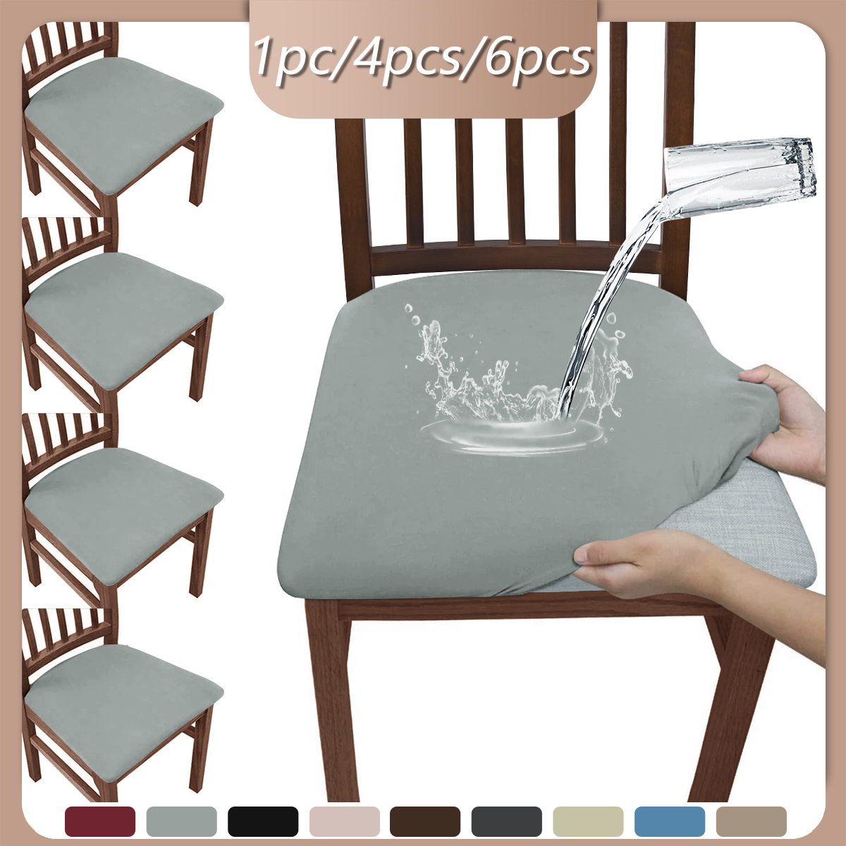1 unidad/4 uds/6 uds cubierta de banco elástica de seda de leche de búfalo antiderrames de color puro, material exquisito, apariencia limpia.: Gris claro / 60 x 150 cm