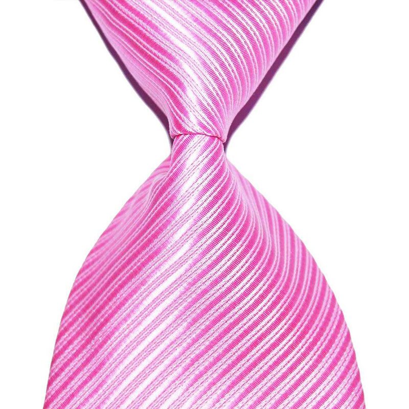 Couleur unie rayé cravate pour hommes cravate soie 10cm largeur Jacquard tissé vêtements de cérémonie affaires de mariage fête de noël: Pink