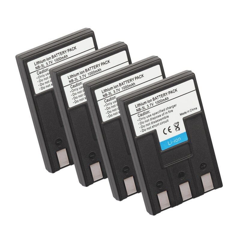Nb -3l nb3l nb 3l kamera batteri for canon ixus iis  sd110 ixy  i2 i5 s700 750 700 is iis  sd20 pc1060 pc1114 110.1000 mah batterier: 4 batterier