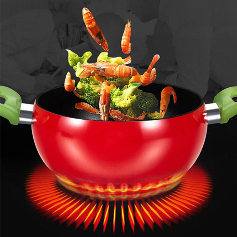 Tomato Shape Soup Pots Aluminum Non-stick Stockpot Kitchen Tool Cookware kitchen pot for soup