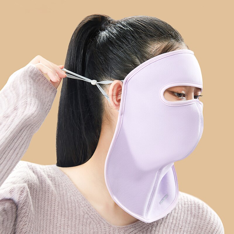 Ohsunny Winter Windproof Full Face Mask With Neck Protection Solid Color Tenel Soft Keep Warm Sunscreen Facemask For Cycling