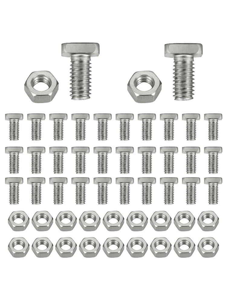 50 Sets Aluminium Greenhouse Nuts &amp; Bolts Waterproof Standard Size Cropped Head Glasshouse Nuts Bolts Garden Universal Greenhous