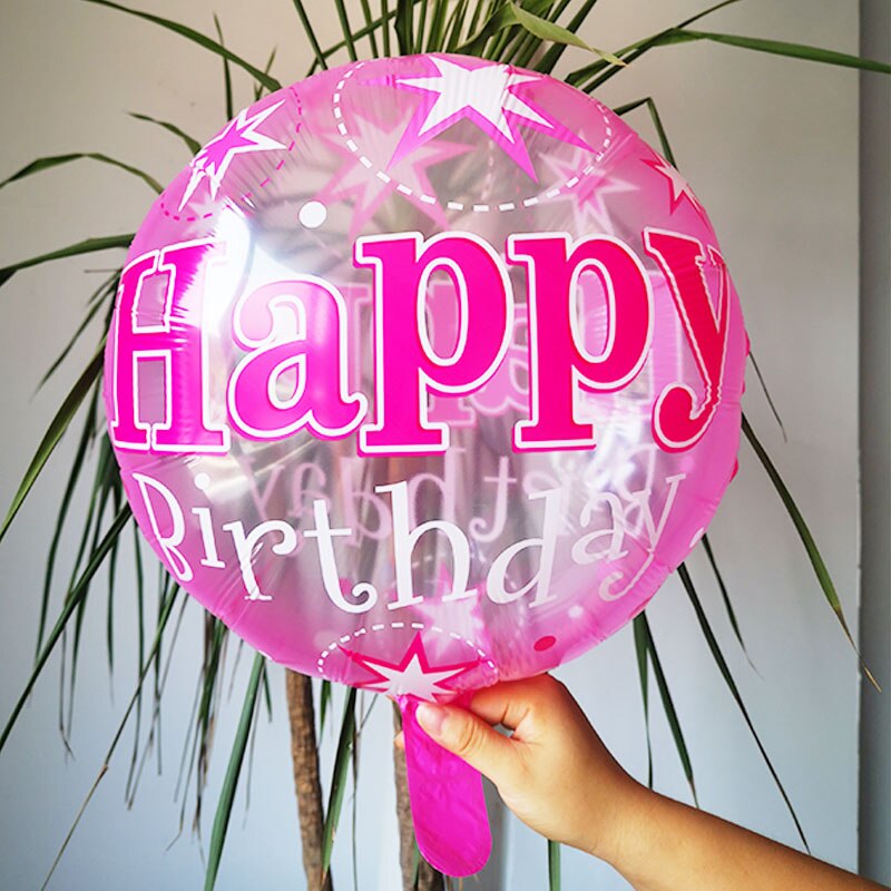 7 stk 18 tommer gennemsigtige fødselsdagsfolieballoner voksen fødselsdagsfest dekoration børn helium ballon tegneserie globos baby shower: Stil b