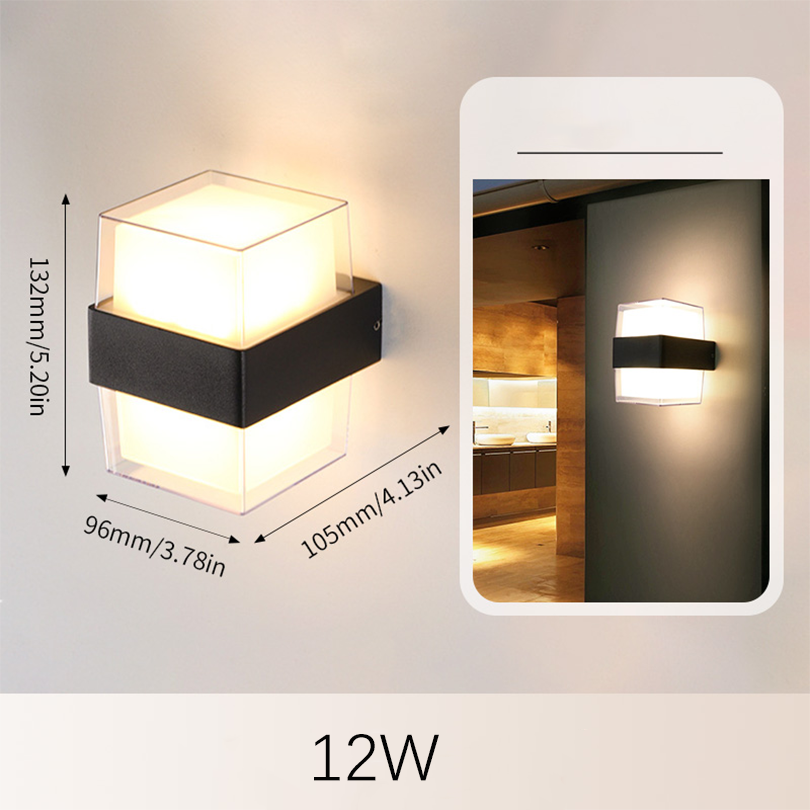 Led buitenwandlamp Waterdicht IP66 Bewegingssensor Led buitenverlichting Veranda Verlichting Balkon Tuinverlichting Buitenwandlamp: Light Grey / RGB / 4W