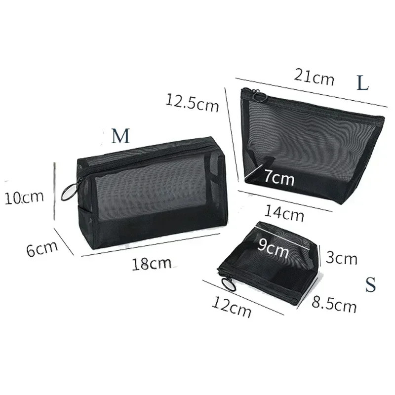 1pc Frauen Reisen Kosmetik Tasche transparent Gittergewebe machen-hoch fallen Organizer Lagerung Beutel lässig Reißverschluss machen-hoch Kulturbeutel Waschen Taschen