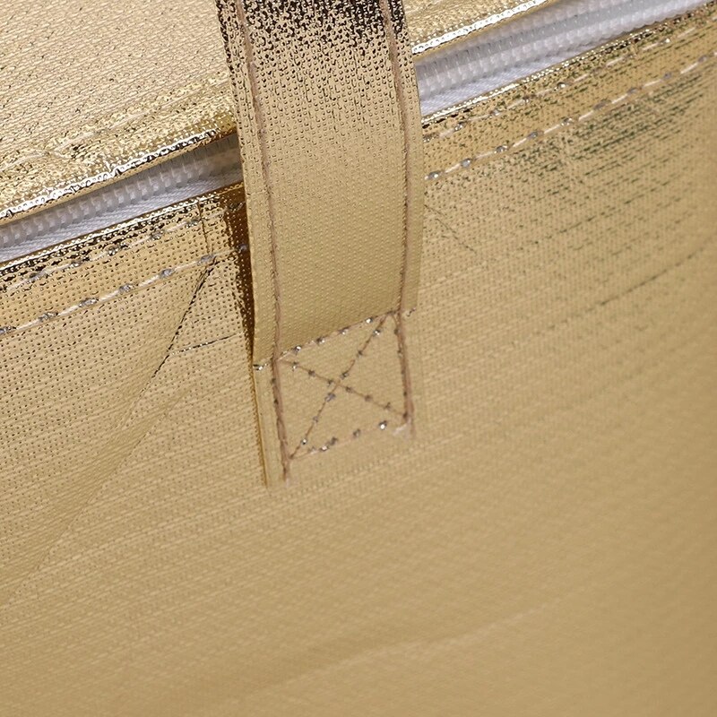 Gold Insulated Bag Thermal Cooler Picnic Foldable Ice Pack Portable Cake Carrier Food Pizza Insulation Lunch Bag