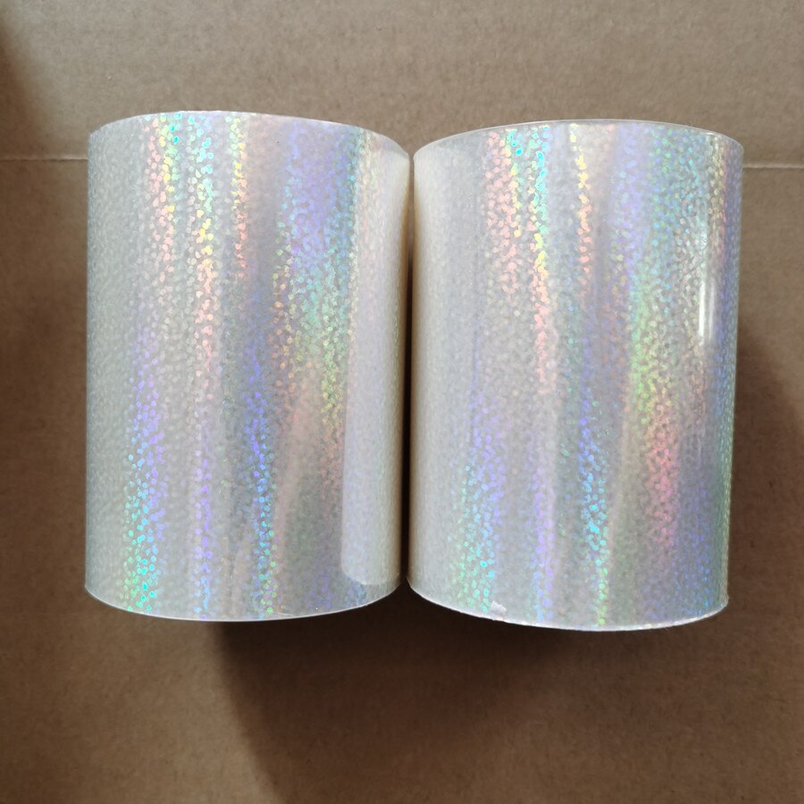 Two rolls Transparent holographic foil stamping foil press on paper or plastic 8cm x120m heat stamping film: A14(8cm x 120m)