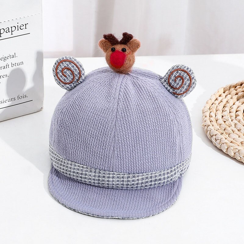 Dessin animé Animal bébé chapeau avec oreilles mignon Elk bébé fille garçon casquette de Baseball doux hiver enfants chapeau enfants casquettes Bonnet