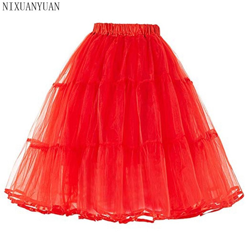 Tulle Crinoline Vintage Petticoat Wedding Dress Underskirt Rockabilly Tutu Fluffy Adult Short Organza Petticoats