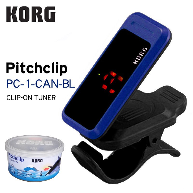 Korg pitchclip pc -1 pc-2 pc1 pc2 ultrabærbar lavprofils gitartuner kromatisk tuner - ultrabærbar - kan enkelt brettes: Pc1- kan-bl