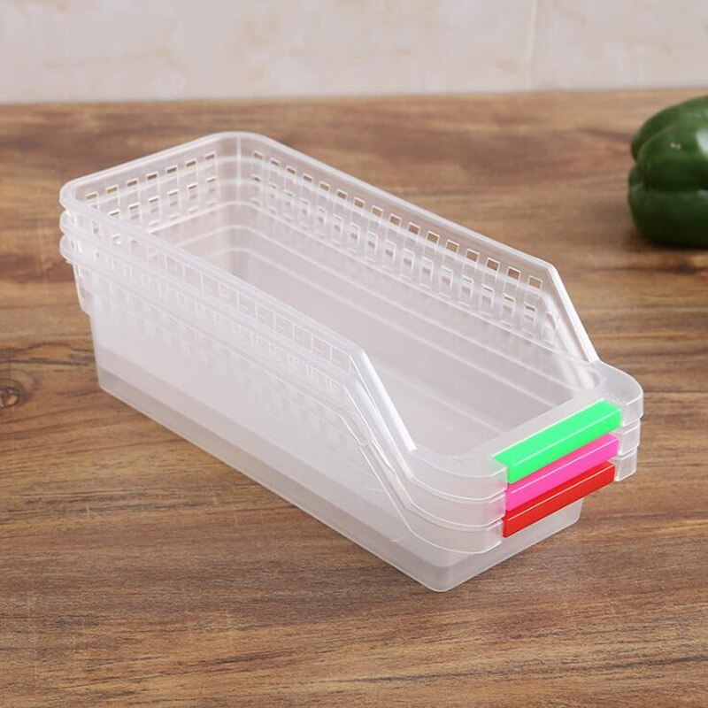 Home Kitchen Fridge Space Saver Organizer Slide Under Shelf Rack Storage Holder Food Container Storage Container: random color 1pc