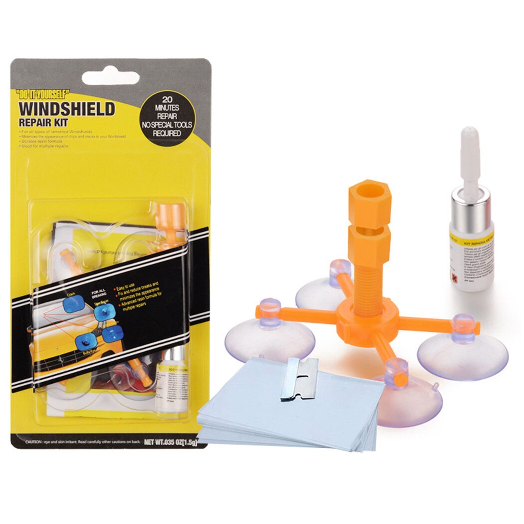 Tool Windshield Repair Kit DIY Car Bullseye Rock Chip Resin Windscreen