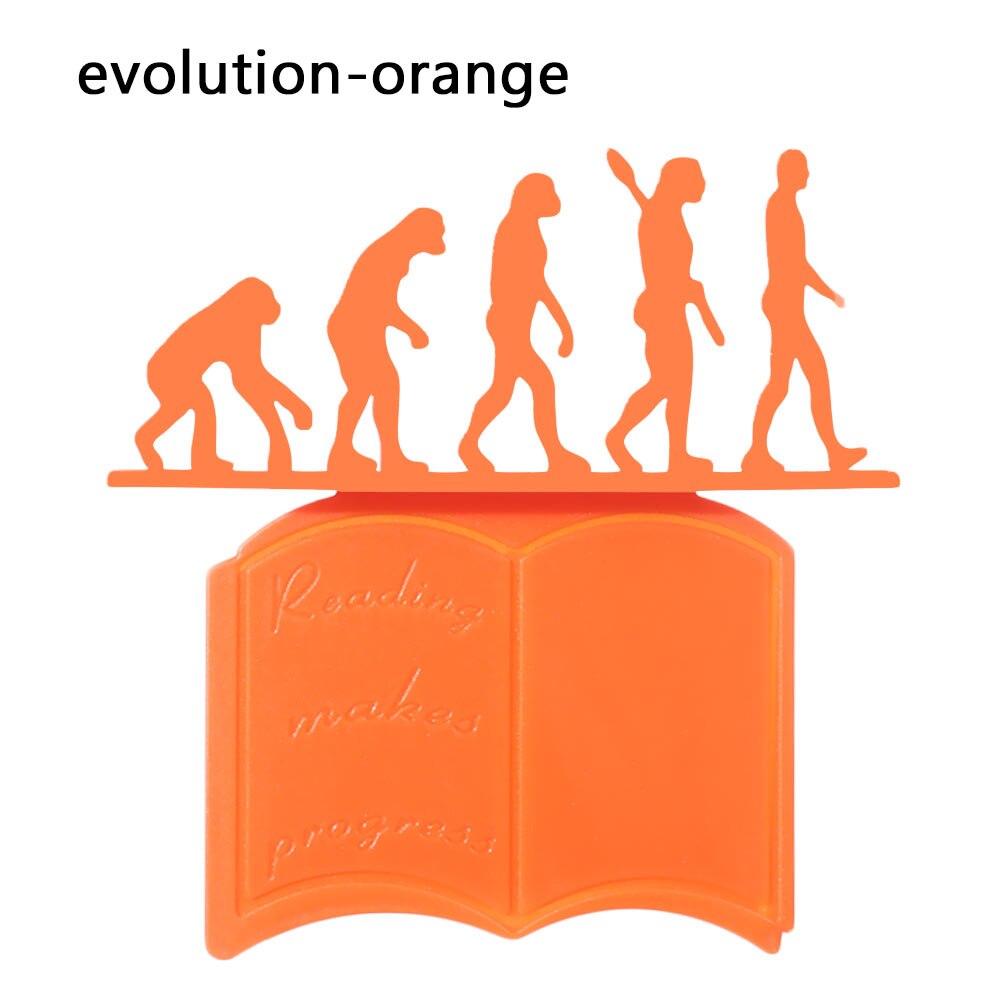 Cute 3D Animal Bookmarks Cartoon Crocodile Hippopotamus Book Markers Carrot Chicken Page Holder for Reading: evolution-orange