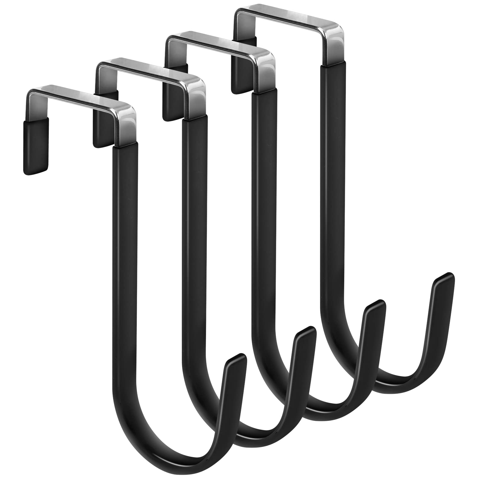 Deurhangers Haken met rubberen organizerhaken voor woonkamer, badkamer, slaapkamer, keuken Hangende kleding, handdoeken, hoeden, jassen: Light Grey