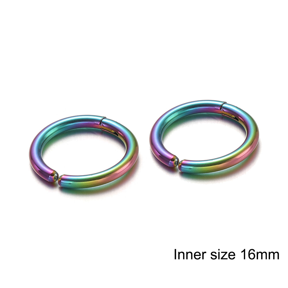 6 uds. De acero inoxidable sin agujero, pendientes con Clip, aros sin perforación, pendientes para mujeres y hombres, pendientes Piercing, joyería: Chapado en platino