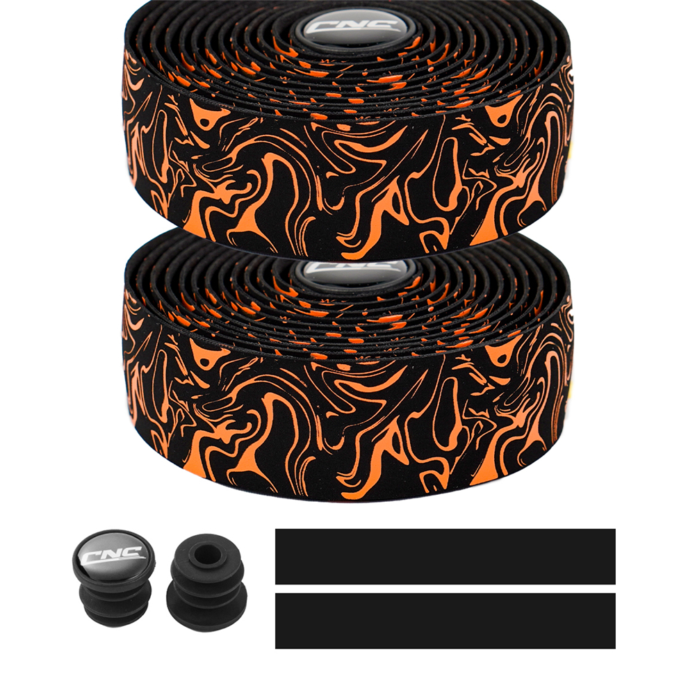 CHOOEE Bicycle Handlebar Tape Anti-Vibration Bike Tape Wrap Cycling Road Bike Handle Bar Tapes: Black orange