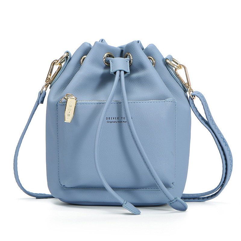 WEICHEN Sac à bandoulière seau femmes cordon Sac à bandoulière femme sacs de messager dames en cuir synthétique Sac à main Sac: Blue