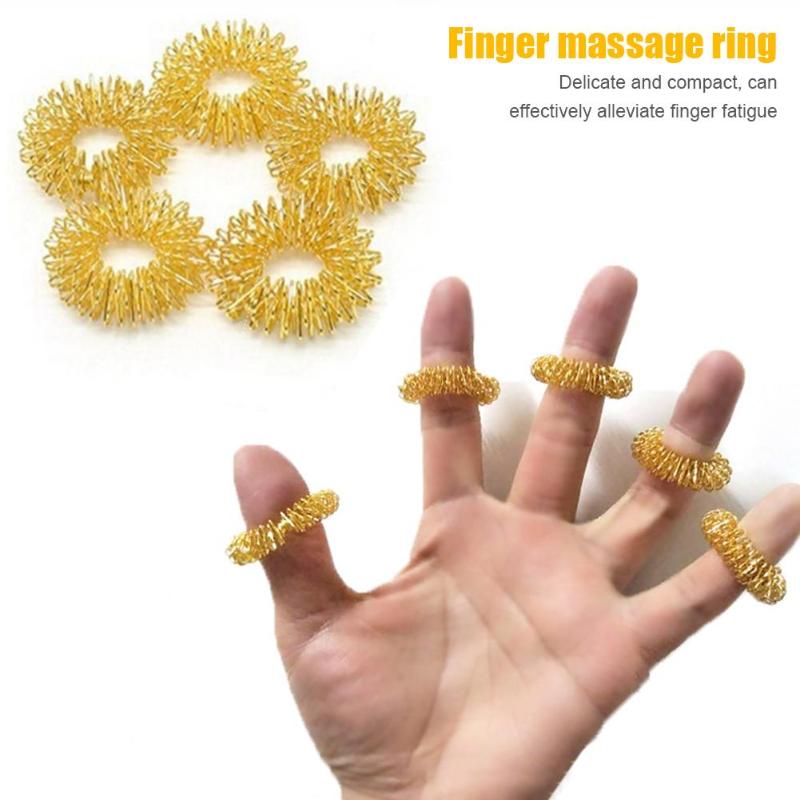 5 stuks /10 stuks ijzeren vingermassage ring acupunctuur ring hand vinger ontspanningsmassage afvallen gezondheidszorg hulpmiddelen